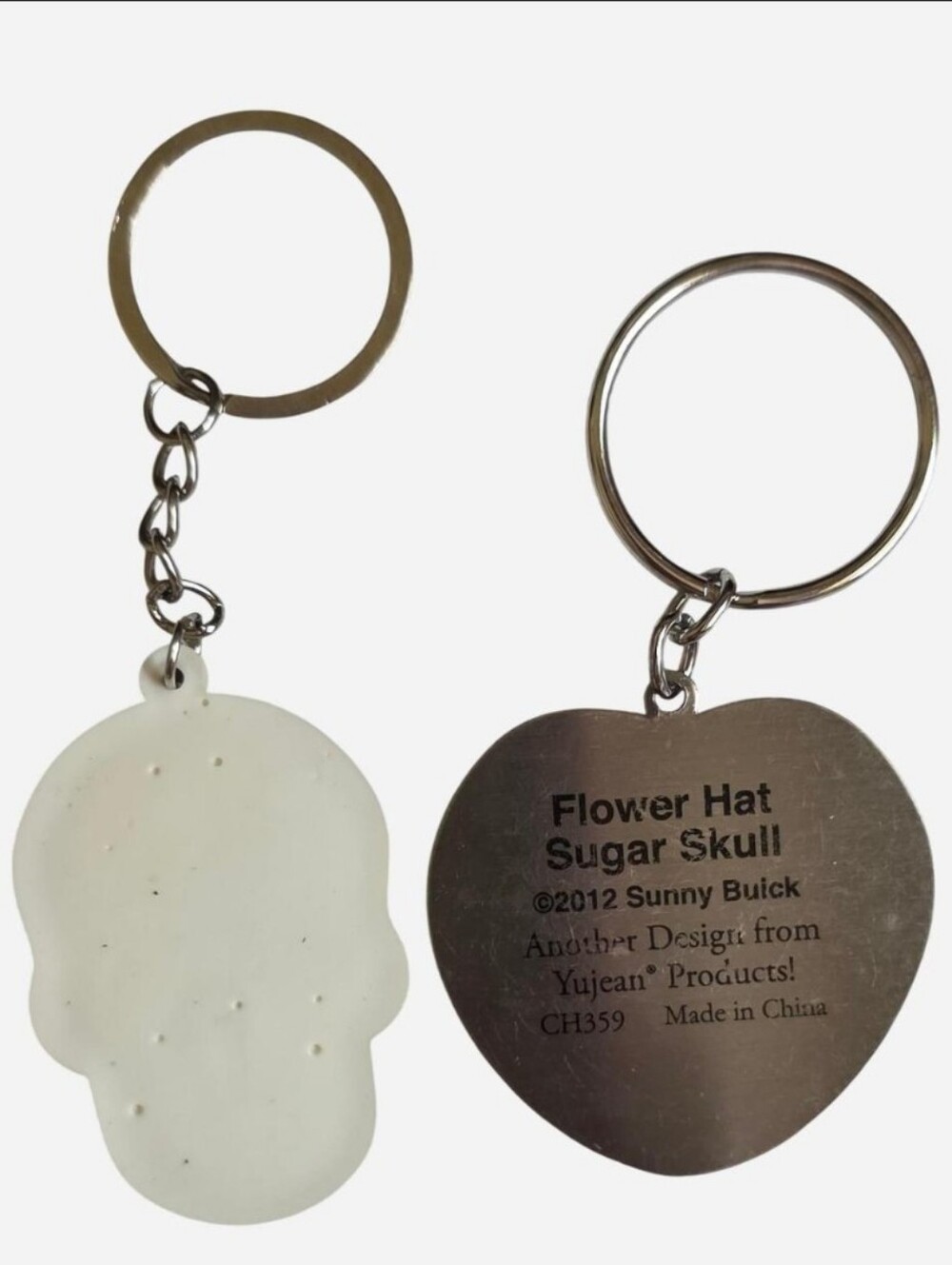 Day of the Dead Sugar Skull Keychain Set of 4 – Colorful Floral Designs - Picture 5 of 10